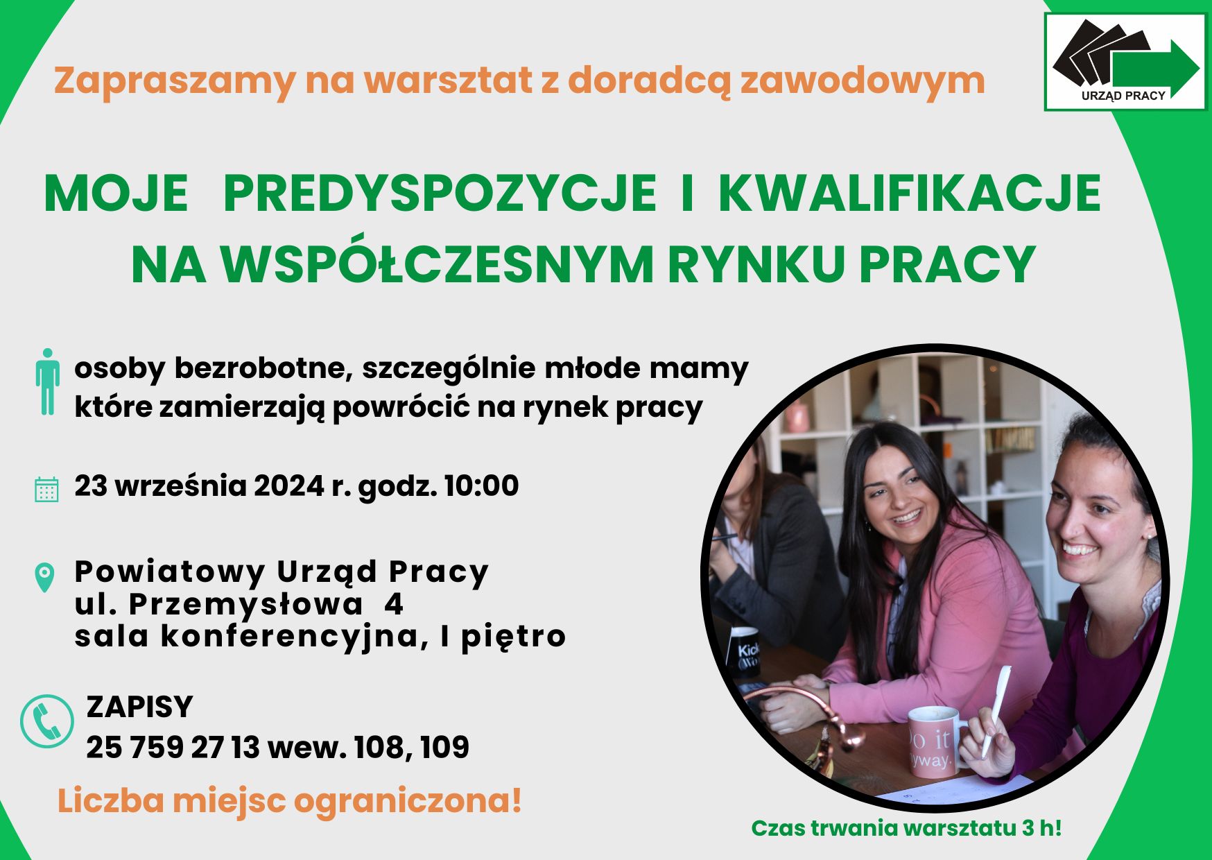 PONIEDZIAŁKOWY WARSZTAT Z DORADCĄ ZAWOWODYM pt. MOJE PREDYSPOZYCJE I KWALIFIKACJE NA WSPÓŁCZESNYM RYNKU PRACY
