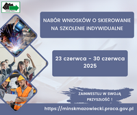 Zdjęcie artykułu Informacja o planowanym naborze wniosków o skierowanie na szkolenie indywidualne w ramach środków Funduszu Pracy