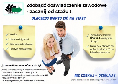 Zdjęcie artykułu Startujesz na rynku pracy? Nie wiesz od czego zacząć? Już wkrótce nowe oferty staży!