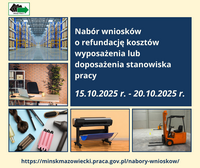 Zdjęcie artykułu Informacja dot. planowanego naboru wniosków o refundację kosztów wyposażenia lub doposażenia stanowiska pracy  w ramach środków Funduszu Pracy