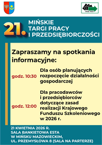 Obrazek dla: Zapraszamy na spotkania informacyjne podczas 21. Mińskich...