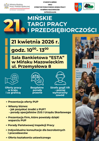 Obrazek dla: 21. Mińskie Targi Pracy i Przedsiębiorczości już dziś!