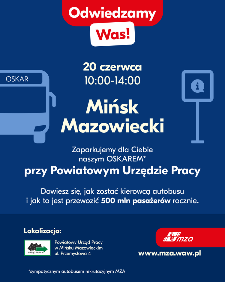 Obrazek dla: Zapraszamy na Giełdę Pracy Miejskich Zakładów Autobusowych Warszawa stanowisko: KIEROWCA AUTOBUSU